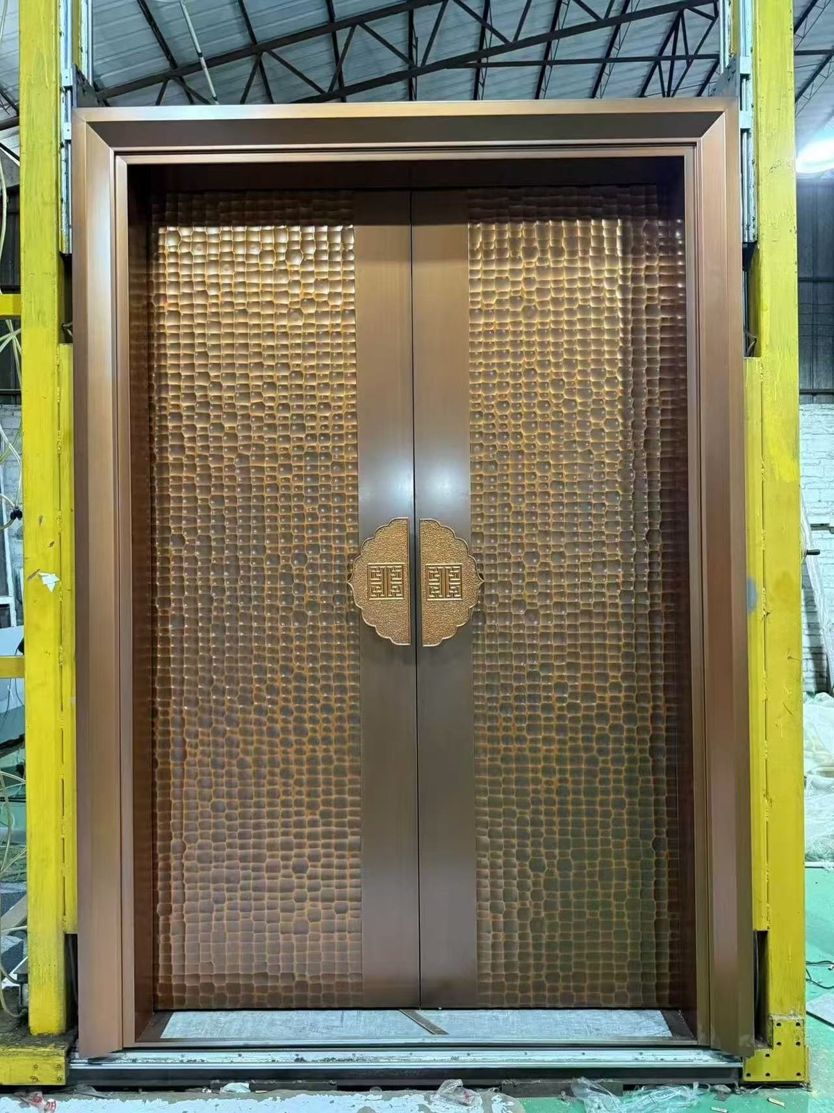 Cast aluminum entrance door system for a Middle East villa project