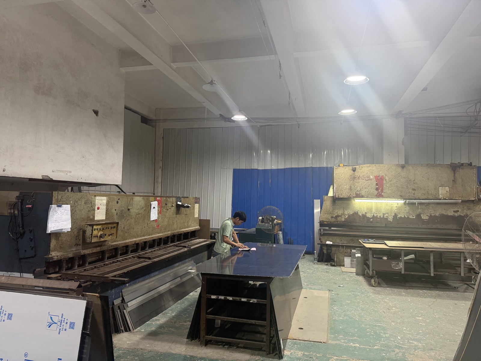 CNC machining or profile cutting in operation, close shot